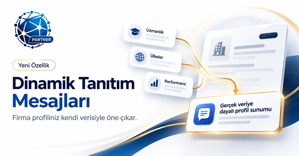 Vize Firmaları Partner firma profiline özel dinamik tanıtım mesajları sistemi