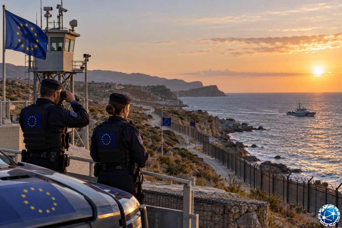 AB dış sınır güvenliği kapsamında kıyı hattını gözetleyen Frontex personeli ve devriye unsurları