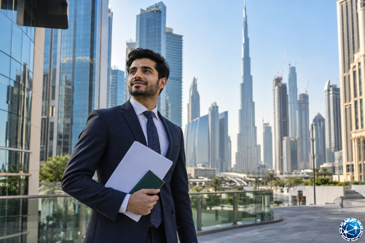 Dubai’de iş arama vizesi kapsamında kariyer fırsatlarını değerlendiren yabancı profesyonel