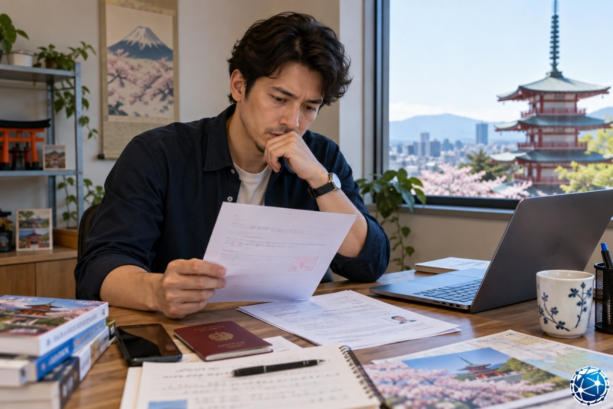 Japonya vize reddi sonrası yeni başvuru süresini ve belgelerini değerlendiren başvuru sahibi