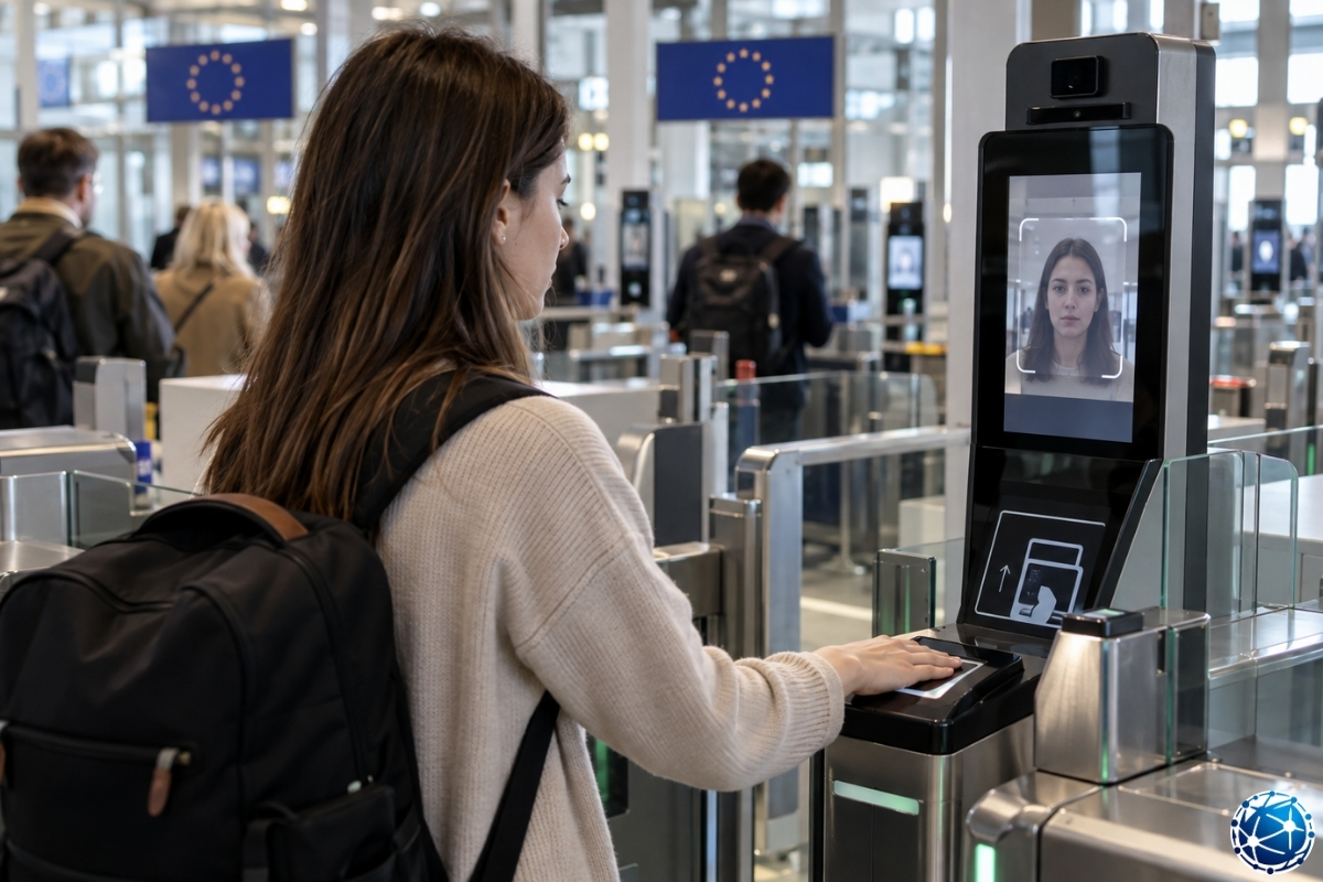 EES ilk kayıt sırasında yüz görüntüsü ve biyometrik verileri alınarak elektronik sınır geçişi yapan Schengen yolcusu