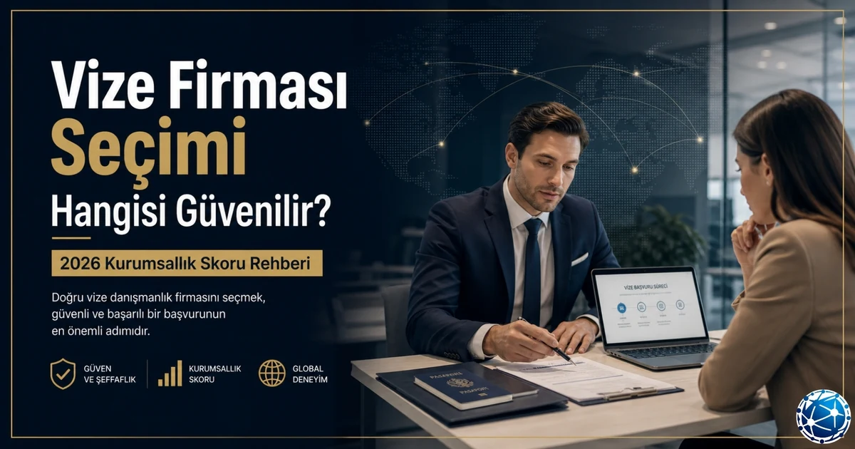 Vize danışmanlık firması seçimi ve güven kriterlerini anlatan profesyonel kapak görseli