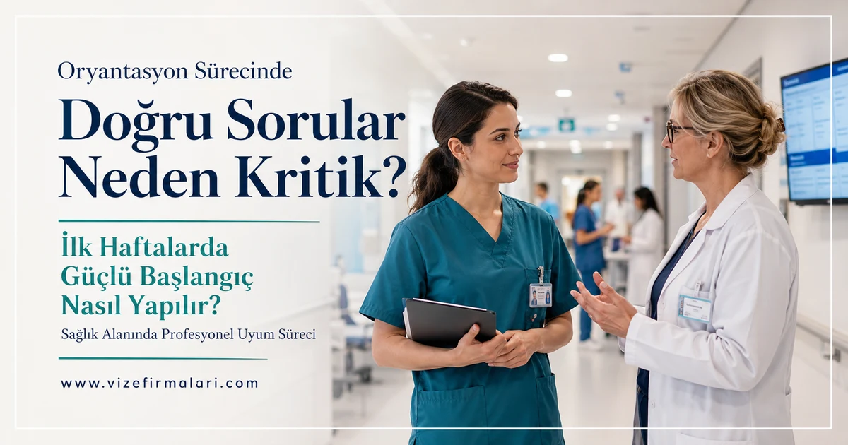 Almanya’da sağlık ekibi içinde oryantasyon ve ekip uyum sürecini temsil eden profesyonel çalışma ortamı