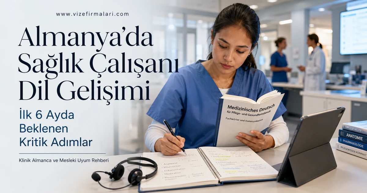 Almanya’da sağlık çalışanlarının Almanca dil gelişimini temsil eden çalışma ortamı ve klinik iletişim sahnesi