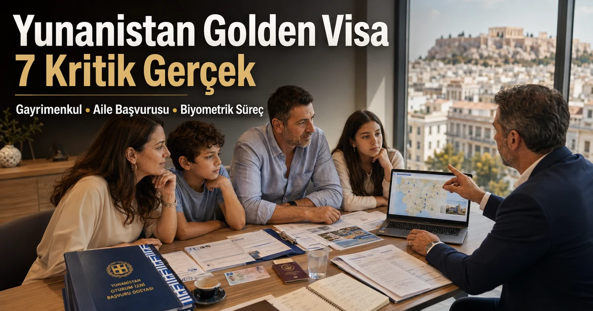 Yunanistan Golden Visa başvurusu için gayrimenkul, aile oturumu ve resmi evrakların değerlendirildiği danışmanlık süreci