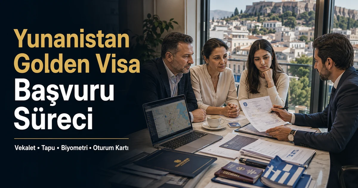 Yunanistan Golden Visa başvurusu için mülk seçimi, vekalet, tapu ve oturum kartı sürecinin değerlendirildiği danışmanlık masası