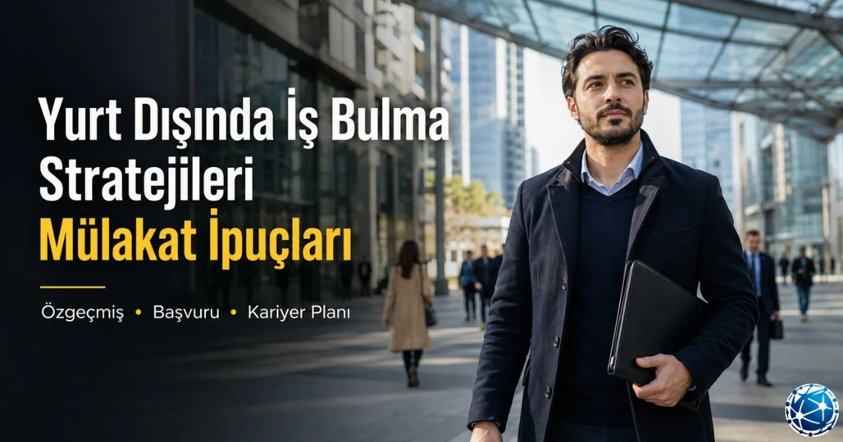 Yurt dışında iş bulma stratejileri için CV, mülakat hazırlığı ve uluslararası kariyer planı yapan aday iş ilanlarını inceliyor.