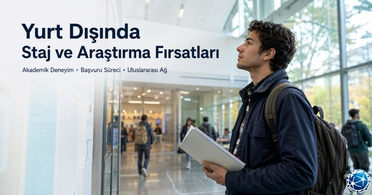 Yurt dışında staj ve araştırma fırsatları için başvuru belgelerini hazırlayan öğrenci, akademik deneyim planı yapıyor.