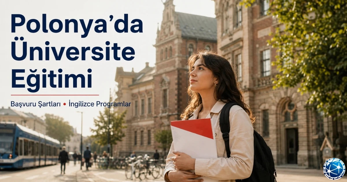 Polonya’da üniversite eğitimi almak isteyen öğrenci, başvuru belgeleri ve İngilizce program seçeneklerini inceliyor.