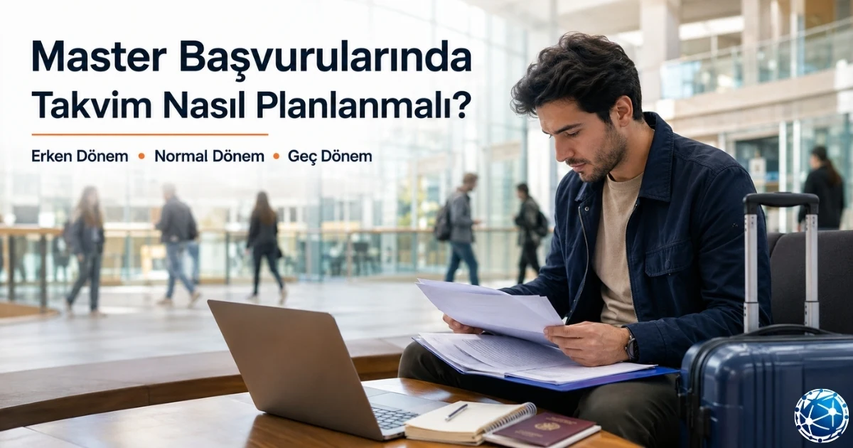 Master başvurusu yapacak öğrenci, başvuru takvimi, dil sınavı sonuçları ve gerekli belgeleri planlıyor.