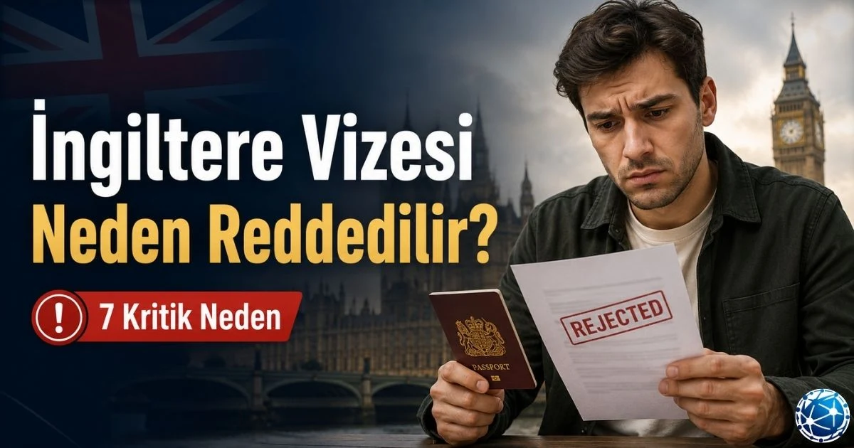İngiltere vize reddi mektubu, pasaport, banka dökümü ve yeniden başvuru belgeleriyle ret nedenleri değerlendiriliyor.