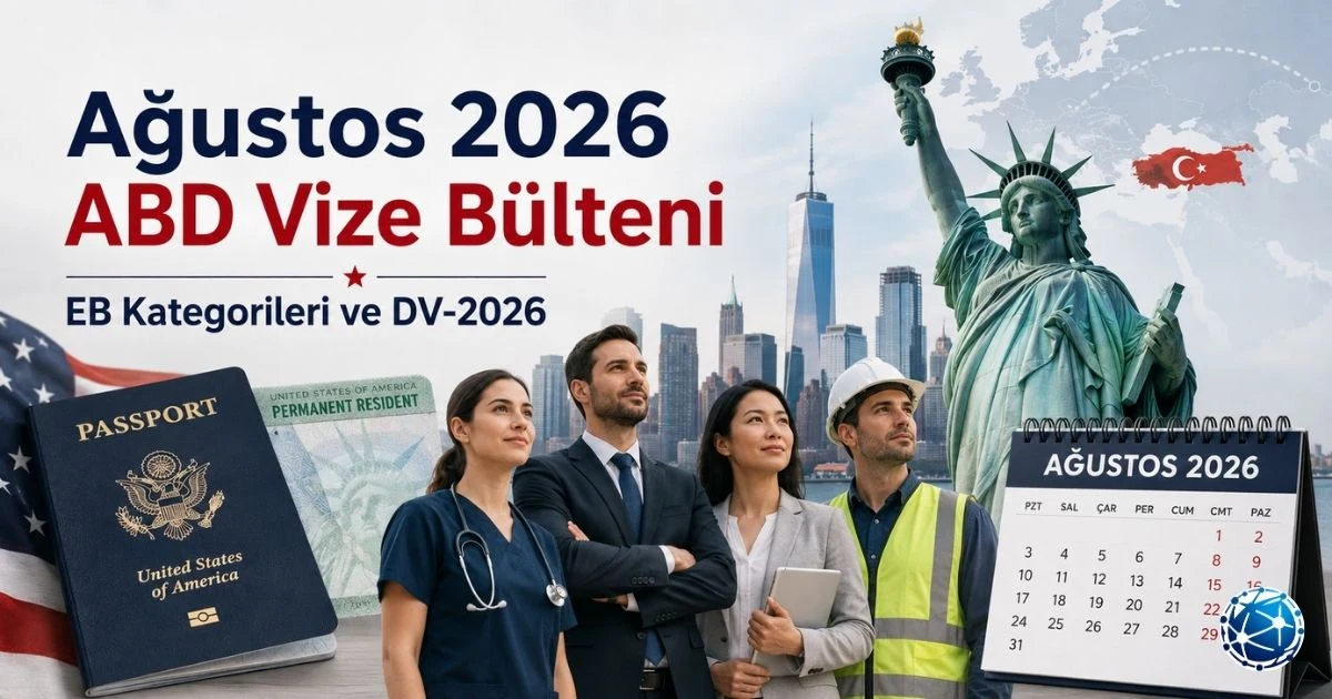 Ağustos 2026 ABD Vize Bülteni kapsamında EB Green Card tarihleri ve DV-2026 gelişmeleri