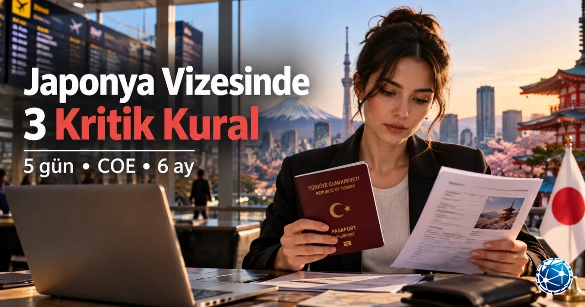 Japonya vize başvurusunda işlem süresi, COE belgesi, ret sonrası yeniden başvuru ve giriş kurallarını inceleyen başvuru sahibi