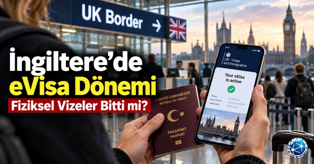 İngiltere vize etiketlerinin kaldırılması ve UKVI hesabı üzerinden dijital eVisa kontrolü yapan başvuru sahibi