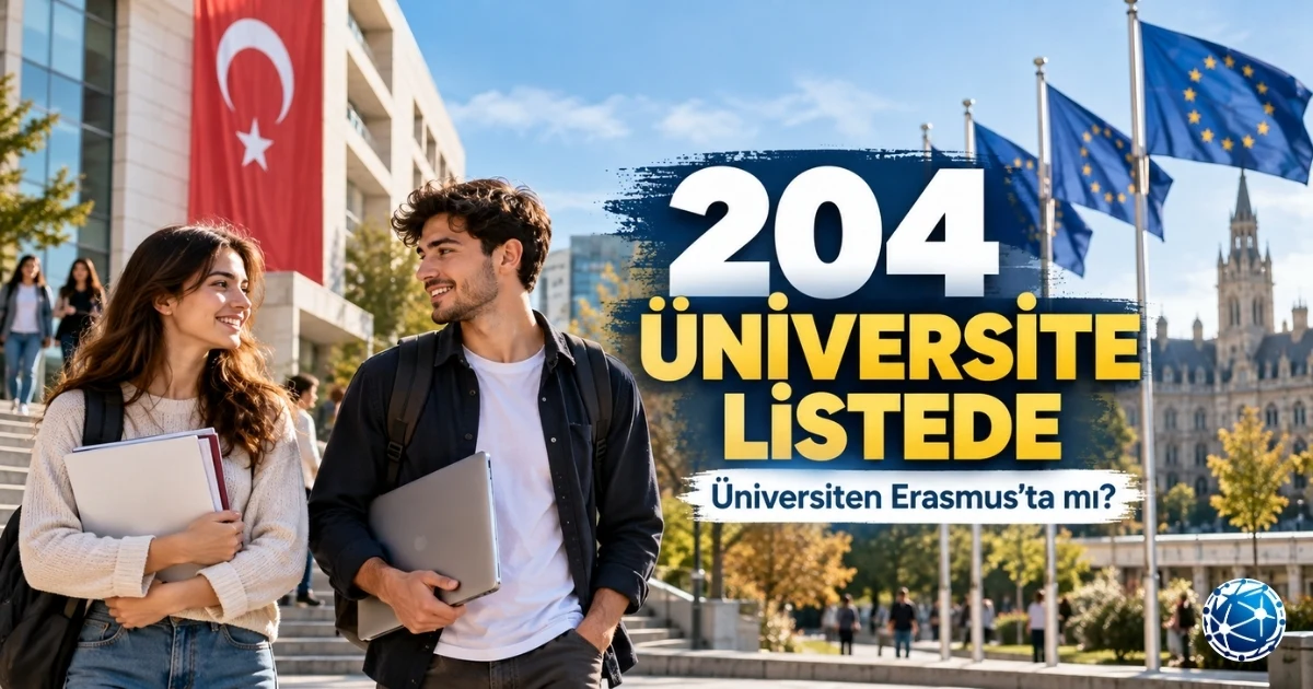 Türkiye’de Erasmus programı olan üniversitelerin 2026 güncel tam listesi, ECHE sahibi 204 yükseköğretim kurumu ve Erasmus+ başvuru şartları.