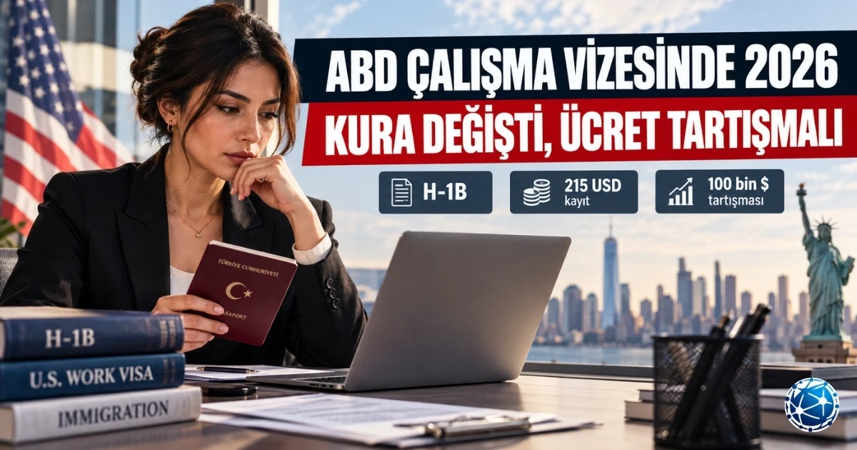 ABD çalışma vizesi 2026 kapsamında H-1B kura sistemi değişikliği, 100 bin dolarlık ek ücret tartışması ve Türk pasaportuyla çalışma vizesi başvurusu